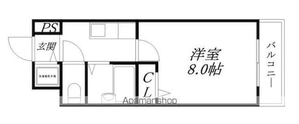 エムアイ・キャッスル[1K/23.37m2]の間取図