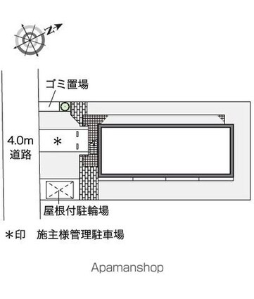 東京都調布市飛田給２丁目[1K/19.87m2]の配置図