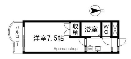 エステート記念橋　大幅リフォーム・ＵＢ交換[1K/21m2]の間取図