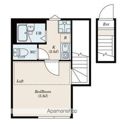 Ｓｕｎ　Ｍａｌｌ　下北沢[1K/22.2m2]の間取図