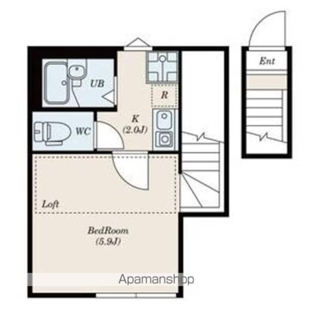Ｓｕｎ　Ｍａｌｌ　下北沢[1K/22.2m2]の間取図