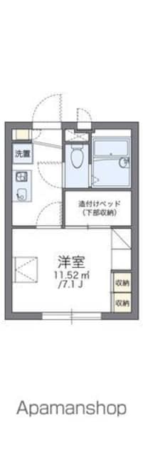 レオパレスα[1K/19.87m2]の間取図
