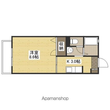 アヴァンティ東本浦[1K/28.21m2]の間取図