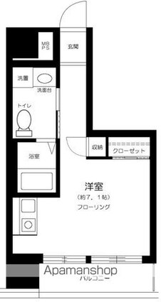 ヴィップ新宿御苑[1R/26m2]の間取図