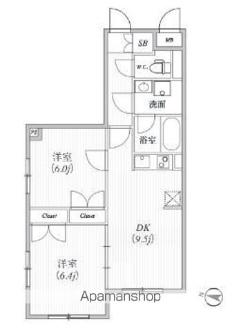 【杉並区高円寺南のマンションの間取り】