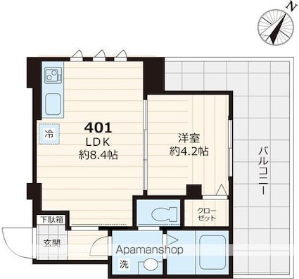 Ｒａｐｐｏｒｔ　Ｈ＆Ｓ　ラポールエイチアンドエス[1LDK/29.74m2]の間取図