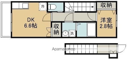 Ｇ－ｒｏｏｍ　Ｆｉｖｅ[1DK/26.5m2]の間取図