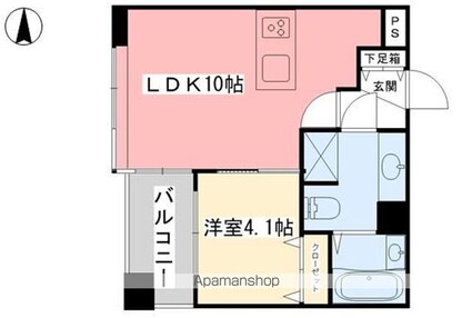 ヴァレーレ萱町[1LDK/32.63m2]の間取図