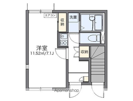 レオネクストＡＲＩＥＴＴＡ[1K/21.9m2]の間取図
