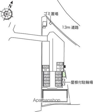 レオネクスト亀山Ⅱ[1K/23.61m2]の配置図