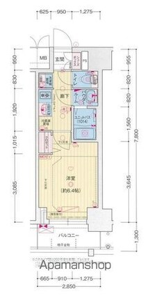 プレサンス広小路通今池[1K/22.23m2]の間取図
