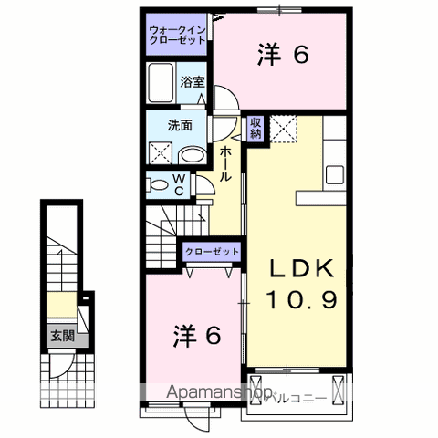 【神栖市知手中央のアパートの間取り】