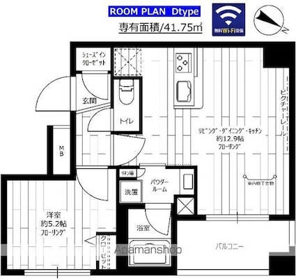 ステージファースト東日本橋[1LDK/41.75m2]の間取図