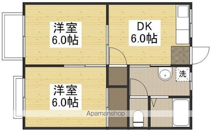シャトルタカノ[2DK/39.74m2]の間取図