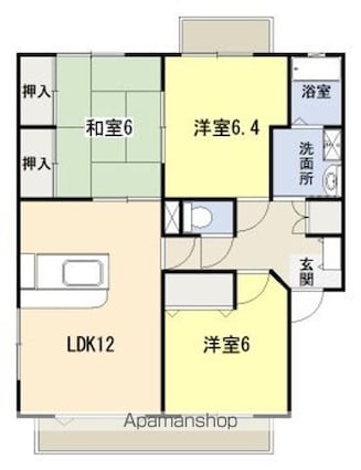 カーロ[3LDK/68.64m2]の間取図