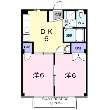 ランデックスＫ[2DK/40.04m2]の間取図