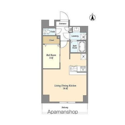 アルファコート谷在家[1LDK/41m2]の間取図