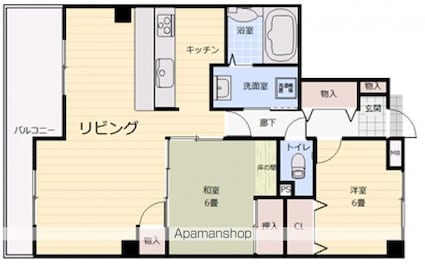 広島県広島市東区牛田東２丁目[2LDK/65m2]の間取図