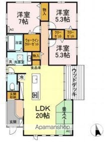 高松琴平電鉄琴平線 太田駅 徒歩28分 1階建 築7年の間取り写真