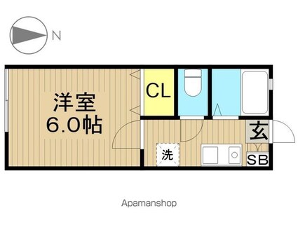 サンモール西小岩[1K/20m2]の間取図