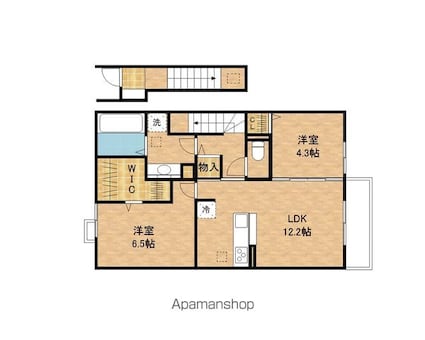 ガーデンライラック[2LDK/60.46m2]の間取図