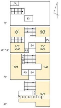 ブルンネンハイツ[1K/23.14m2]の配置図
