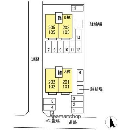 コスモ　ミヤ[2DK/50.42m2]の配置図