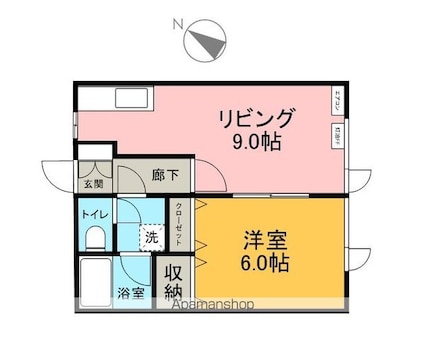 コーポアドレイション[1LDK/34.71m2]の間取図