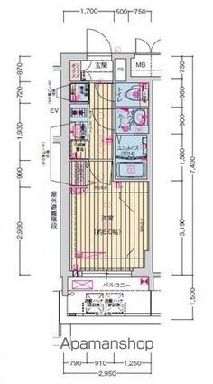 プレサンス名古屋幅下ファビュラス[1K/21.83m2]の間取図