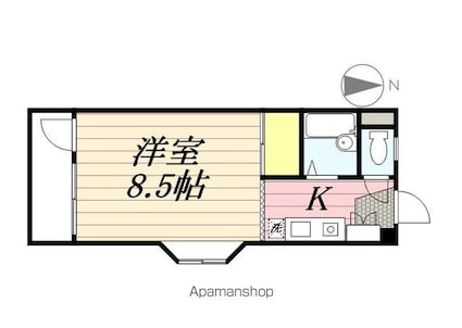 ハーモニーコート[1K/25m2]の間取図