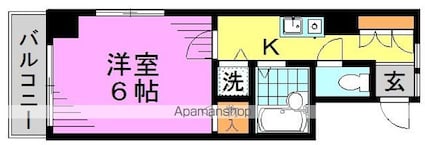 東京都杉並区和田２丁目[1K/23.21m2]の間取図