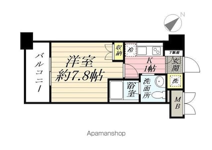 レジデンス片平[1K/25.31m2]の間取図