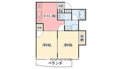 アップルリング[2DK/40.95m2]の間取図