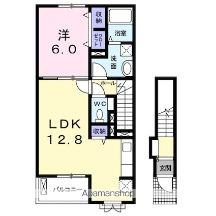 宮城県仙台市青葉区赤坂３丁目[1LDK/49.1m2]の間取図