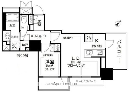 東京都豊島区東池袋５丁目[1LDK/42.22m2]の間取図