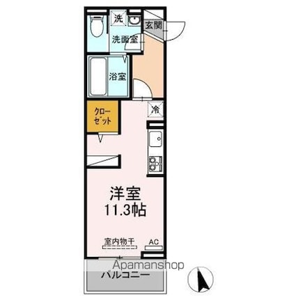 Ｄーｒｏｏｍ天神町[1R/32.43m2]の間取図