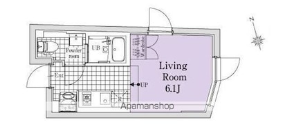 エクサム祐天寺Ⅱ[1K/20.02m2]の間取図