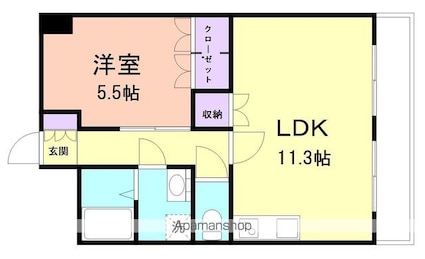 和歌山県和歌山市北[1LDK/41.04m2]の間取図