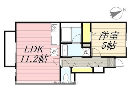東京都中野区上高田３丁目[1LDK/40.15m2]の間取図