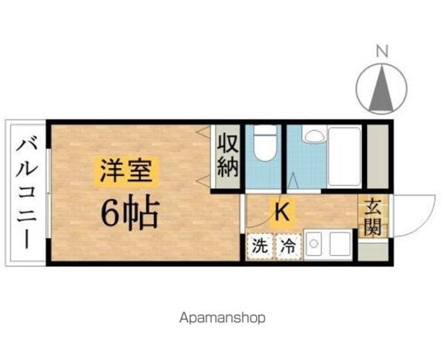 ハミングバード[1R/20m2]の間取図