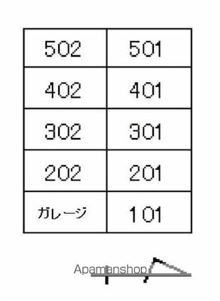一刻館[1R/26.6m2]の配置図