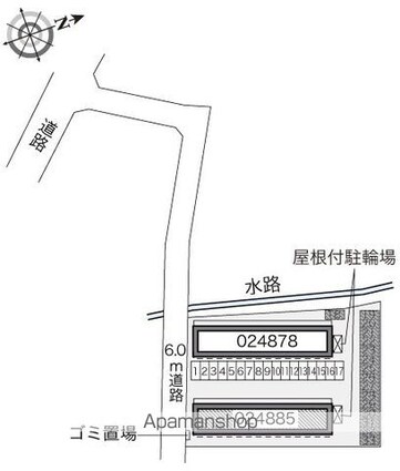 レオパレストータスⅢ[1K/23.71m2]の配置図