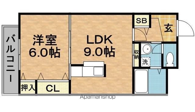 【福岡市東区土井のマンションの間取り】