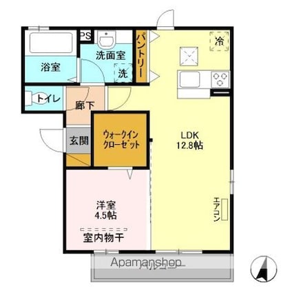 グリーンパーク[1LDK/44.24m2]の間取図