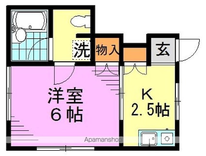 東京都杉並区堀ノ内３丁目[1K/21.01m2]の間取図
