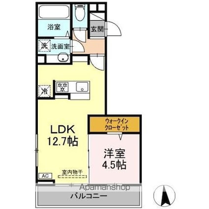 ＣｏｕＲ１８高宮Ｗ[1LDK/41.94m2]の間取図