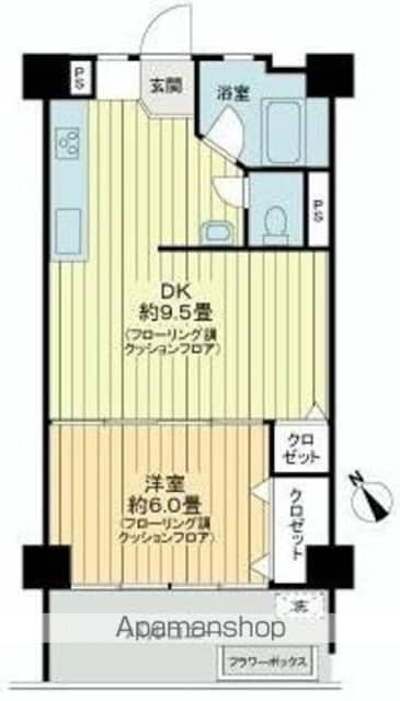 東京都練馬区豊玉北６丁目[1DK/38.22m2]の間取図