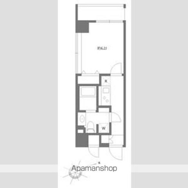 リュクス千歳船橋[1K/23.1m2]の間取図