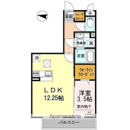 ｓｅｒｅｎｏ　黒田（セレーノ　クロダ）[1LDK/40.35m2]の間取図