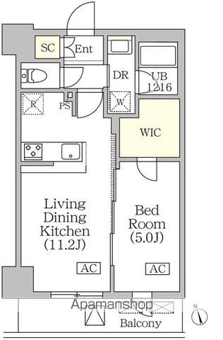 ＢＲＩＣＫ　ＲＥＳＩＤＥＮＣＥ　築地明石町の間取り